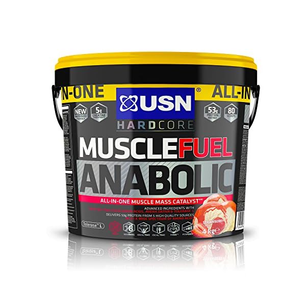 USN-Muscle-Fuel-Anabolic-Strawberry-Protein-Shake-4KG-Workout-Boosting-All-in-One-Muscle-Gain-Protein-Powder USN Muscle Fuel Anabolic Strawberry All-in-one Protein Powder Shake (4kg): Workout-Boosting, Anabolic Protein Powder for…