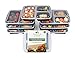 3 Compartment BPA Free Meal Prep Containers. Reusable Plastic Food Containers with Lids. Stackable, Microwavable, Freezer & Dishwasher Safe Bento Lunch Box Set + EBook (7, 3 Comp Raised Lids)