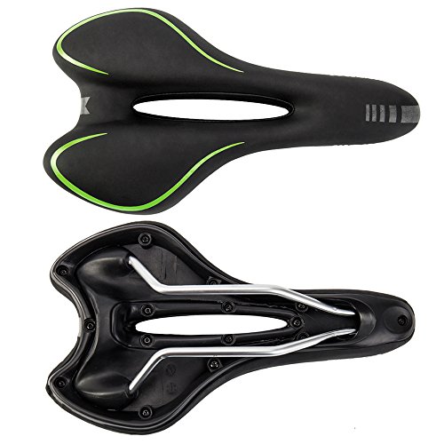 WarmCare Gel Bike Saddle Mountain Bike Seat Breathable Comfortable Professional Bicycle Seat Pad with Central Relief Zone and Ergonomics Design Fit for Road Outdoor Indoor