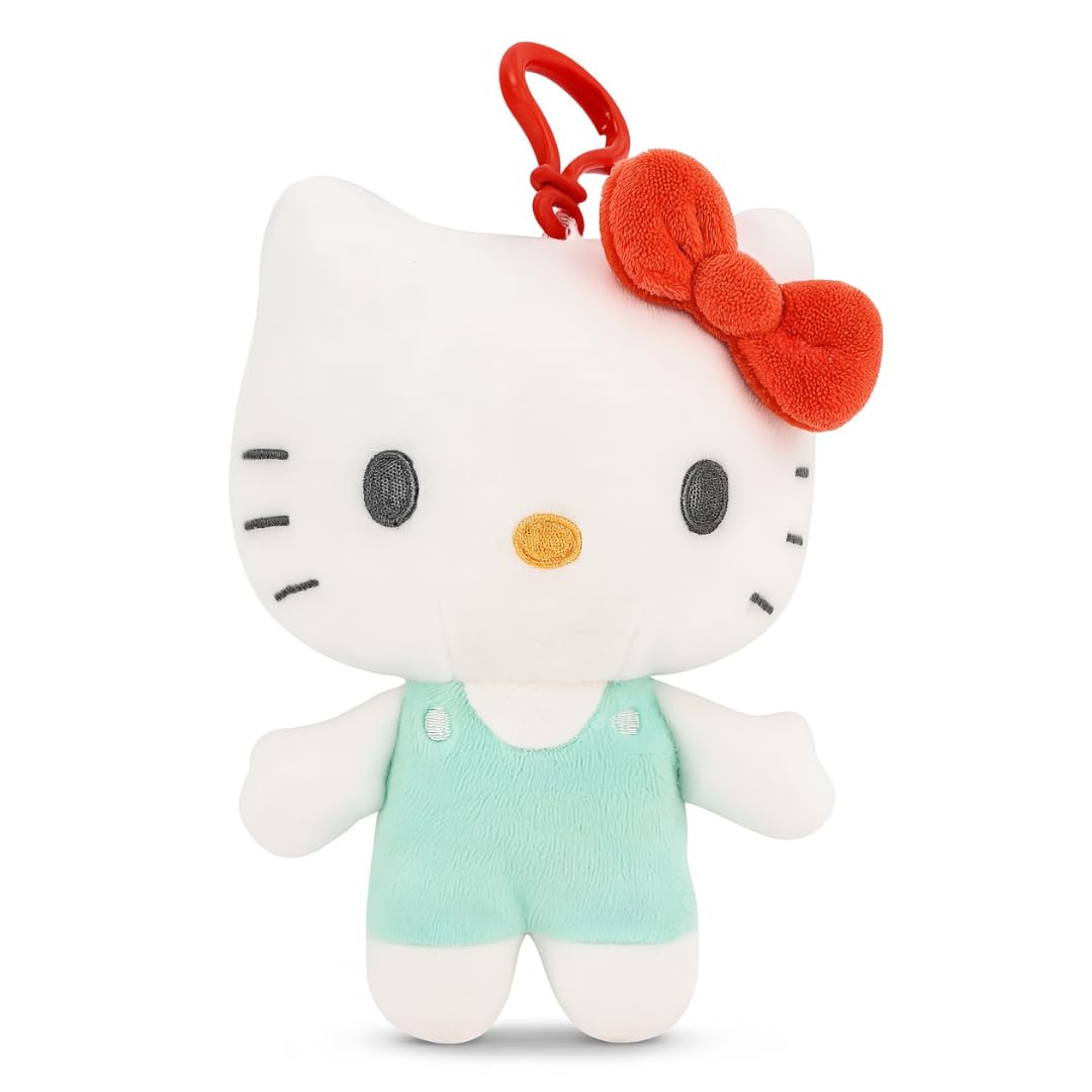 Simply Toys Hello Kitty Official Plush Keychain - 16cm Full Body Design with Charming Green Dress, Adorable Collection, Gifts, Keychain