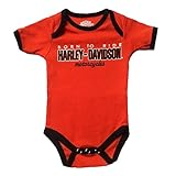 Harley Davidson Born To Ride Baby Boys Infant Onesie, Orange