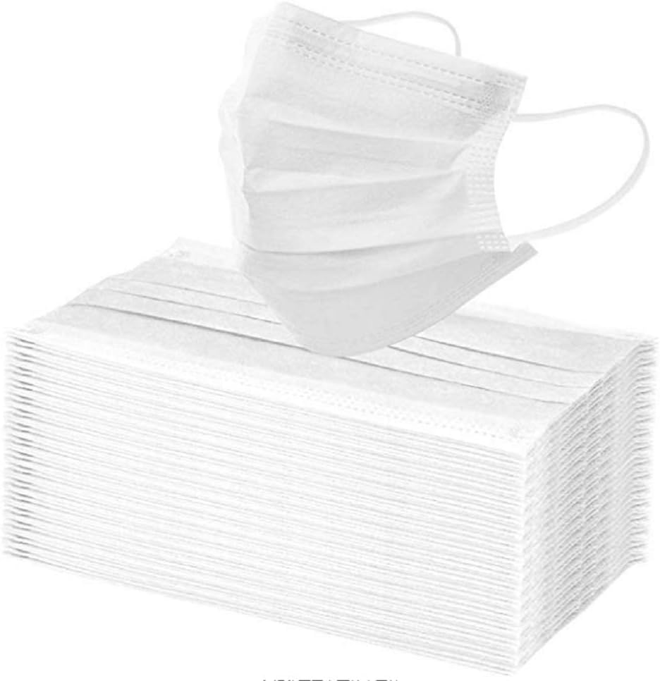 50 PCS Disposable Earloop Face Masks,Level 3 Respirator Masks for Germ Protection Antiviral Medical Surgical Dental Polypropylene Masks for Personal Health Virus Protection White