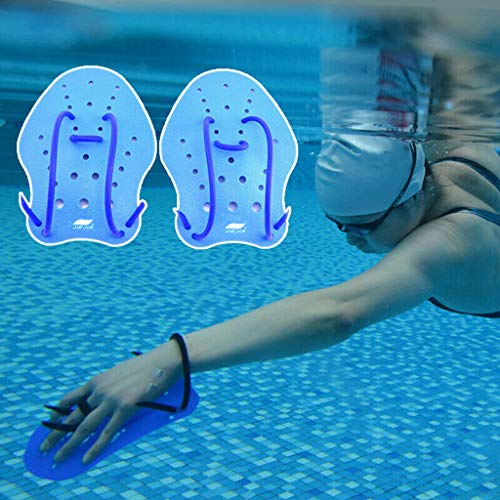 Haluoo Swimming Hand Paddles, Professional Swim Hand Training Paddles Swimming Exercise Gloves Palm Paddle Swimming Training Aid Flat Paddles for Men Women Children Adult Kids (Large)