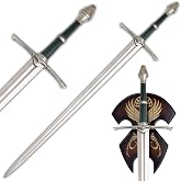 United Cutlery Lord of the Rings Sword of Strider | Officially Licensed Collectible with 47" Overall Length, 36" Stainless Steel Blade and Leather Grip