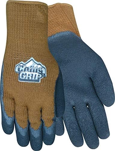 Chilly Grip A315 Black/Brown Medium Acrylic Full Fingered Work & General Purpose Gloves - Rubber Foam Coating - A315-M [PRICE is per PAIR]