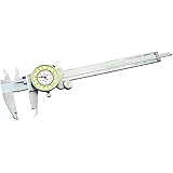 Starrett 1202F-6 Dial Caliper, Stainless Steel, White Face, 0-6" Range, +/-0.001" Accuracy, 0.010" Resolution, Meets Specifications