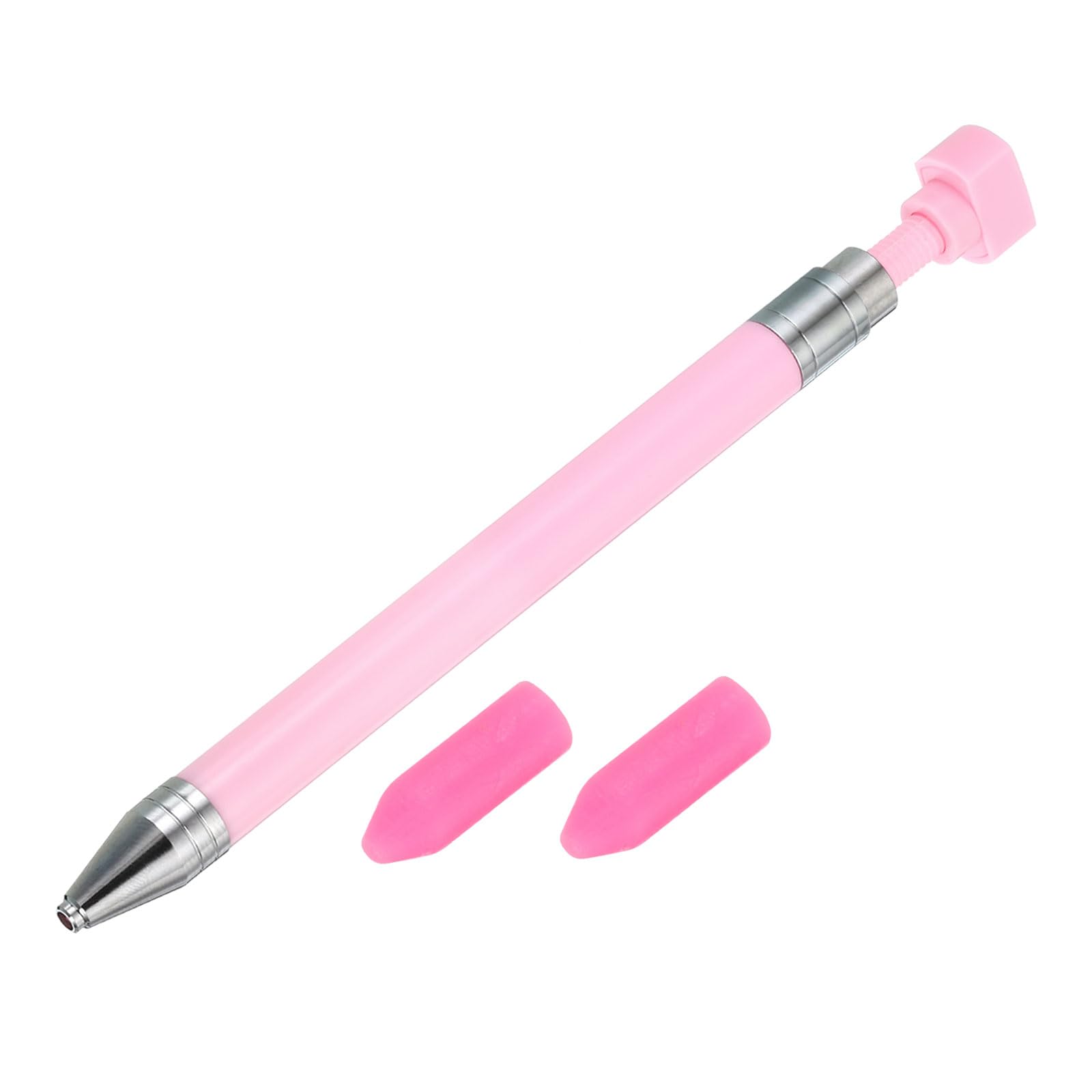 PATIKIL Diamond Art Pen with Wax, Diamond Art Accessories Refillable Wax Pen with 2Pcs Wax for Diamond Art Nail DIY Craft, Pink