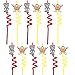 Passover Straws for Kids. 12 pack for Pesach Seder Table Decoration. Matzah & Wine Design.