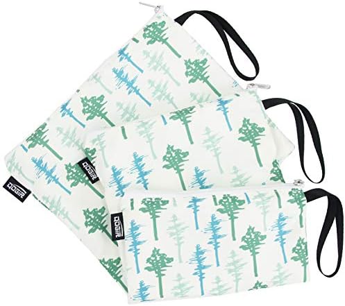 QOGiR Double Layer Reusable Snack Bags and Sandwich Bags with Handle (Trees)