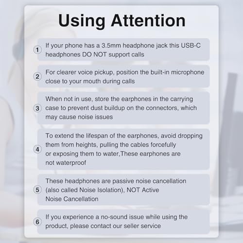 USB C Headphones with Microphone In-Ear Headphones for Samsung Galaxy S26 S25 S24 S23 Ultra S22 S21 FE A56 A55 A35 A54 5G A16 USB C Headset with Volume Control for iPhone 15 16 17 Pro Max Air iPad 10
