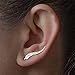 Rurah Ear Crawler Cuff Earrings Ear Climber Studs Tree Leaf Jewelry for Women,Silver