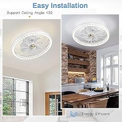 KINGTORO Modern White Ceiling Fans with Lights
