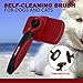 QOUKETT Dog Shedding Brushes, Pet Grooming and Self Cleaning Slicker Brush for Dogs and Cats, Comb, Stainless Steel Groom Tools with Built-in Cleaner Button Detangling & Stainless Comb