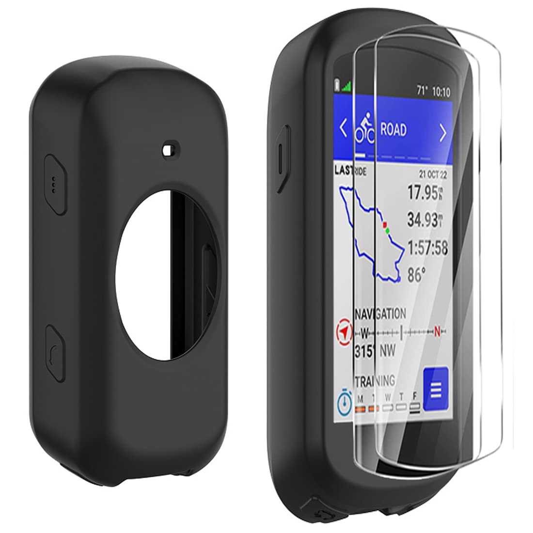 Moorovgi Tempered Glass Screen Protector + Case Compatible with Garmin Edge 830, Protective Film Screen Protector GPS Bike Computer Accessories for Garmin Edge 830 (Black)