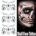 COKOHAPPY Day of the Dead Sugar Skull Black Skeleton Temporary Face Tattoo Kit - Pack of 3 Kits