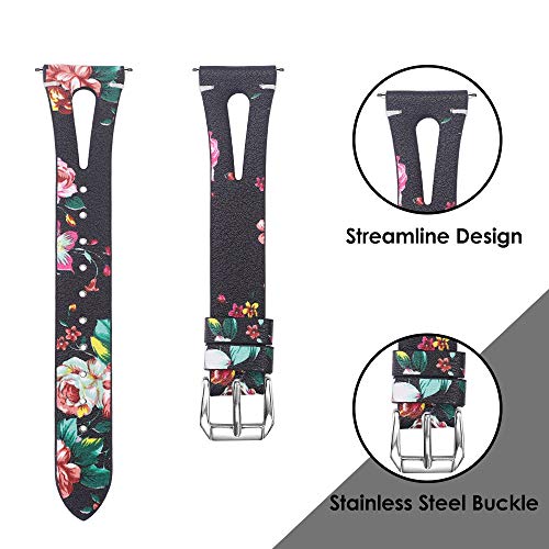 EZCO Leather Bands Compatible with Samsung Galaxy Watch Active 2 / Active/Gear Sport/Galaxy Watch 42mm, Soft Genuine Leather Watch Band Strap Replacement Wristband Accessories Women Man