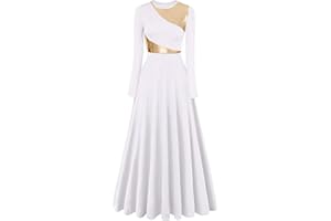 ORIDOOR Women Worship Liturgical Dance Dress Full Length Church Robe Modern Praise Dance Dress Lyrical