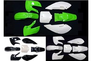 KIDS ATV PARTS INC Fairing Kit Plastic Fender for Kawasaki KLX110 KX65 KLX 110 KX 65 Suzuki DRZ110 Chinese 110cc 125cc 140cc Pit Dirt Bike (White)
