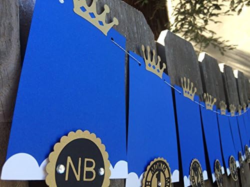 13 month photo banner, Little Prince, royal theme gold/black/white/royal blue