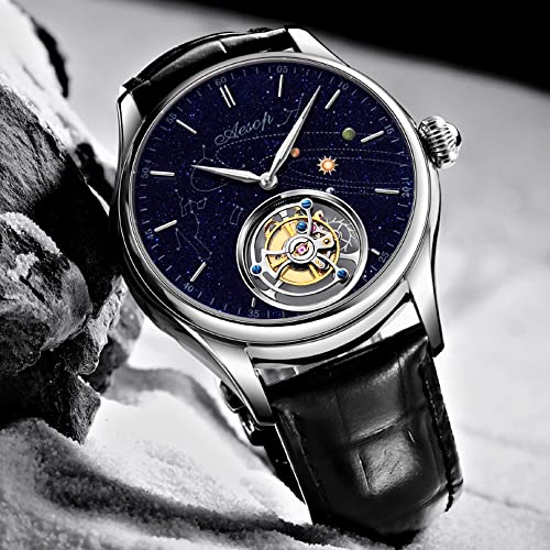 AESOP Men's Mechanical Watch Tourbillon Genuine Watches for Men