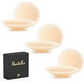 Homtalker 3 Pairs Nipple Covers for Women No Show, Sticky Nipple Pasties for Women Silicone Reusable Adhesive Breast Petals