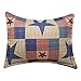 Jessy Home Plaid Patchwork Standard Quilted Pillow Shams Set of 2 Red Blue Star Square Pillow Covers 20 X 26-Inch Queen/Full Size 100% Brushed Microfiber