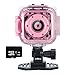 Ourlife Kids Waterproof Camera, Kids Camera for 13+ Year Old Boys Girls Christmas Birthday Gifts for Kids Underwater Sports Camcorder 1.77 Inch Screen with 8GB Card (Pink)