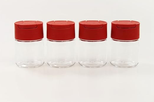 TUPPERWARE Manhattan Mini 130 ml (4) rot Außgieser Öl Zucker Streuer Gewürze