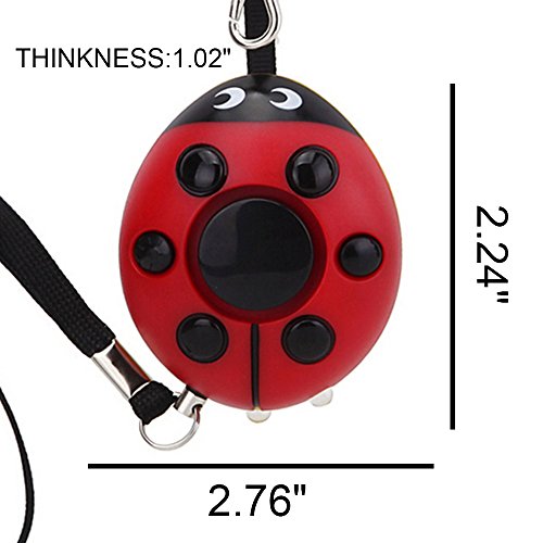 WER 125dB Ladybug Emergency Personal Alarm Keychain with Led Flashlight for Kids/Students/Women/Girls/Elderly/Adventurer/Night Workers Self Defense/Protection Electronic Device Bag Decoration(4 Pack)