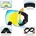 Juli Ski Goggles,Winter Snow Sports Snowboard Goggles with Anti-Fog UV Protection Interchangeable Spherical Dual Lens for Men Women & Youth Snowmobile Skiing Skating Gold