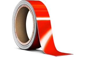 VViViD Vinyl Tape Pinstripe Red Reflective Gloss Adhesive Automotive Film (1" x 20ft)