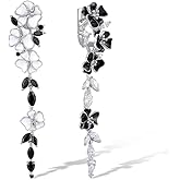 Santuzza Sterling Silver Green Spinel Enamel Peony Flower Earrings for Women