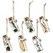 Juvale 6 Pack Festive Glass Bottles with Cork Stoppers with Jute Strings, Hanging Tree Embellishments, 6 Designs (1 x 3 x 1 In)