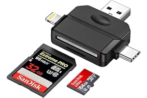 SD Card Reader for iPhone 17/16 ipad/Android/Mac/Camera/Computer/,5 in1 USB Type C Micro SD Card Reader Trail Camera Viewer, 