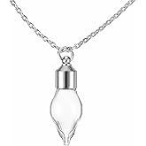 HARFINGTON 10 Pcs Name on Rice Glass Vial Pendant 14mm Width Mini Glass Bottles, for Necklace Wish Bottle DIY Pendant Craft Souvenirs