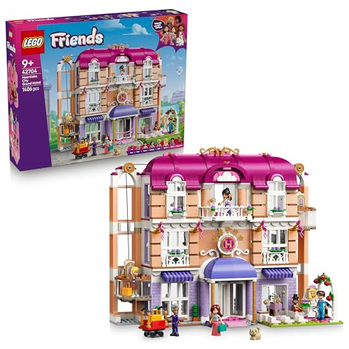 Friends Gran Hotel de Heartlake City de Juguete – Casa de Muñecas en Miniatura con 6 Mini Muñecos, 2 Figuras de Animales y Accesorios – Regalo de Cumpleaños para Niñas de 9+ Años – 42704