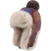 Womens Fleece Trapper Hat with Ear Flap Plaid Thicken Skull Cap Casula Beanies Hat Slouchy Winter Hats Windproof Ski Cap 2026