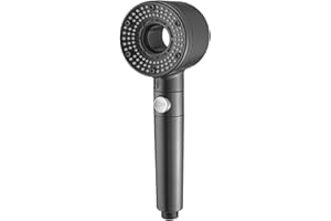 Manual Booster Shower Head - 8x25cm ABS Handheld Shower Filter | Five-Speed High-Pressure Showerhead with Adjustable Modes | 