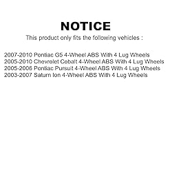Front Wheel Bearing And Hub Assembly Pair For