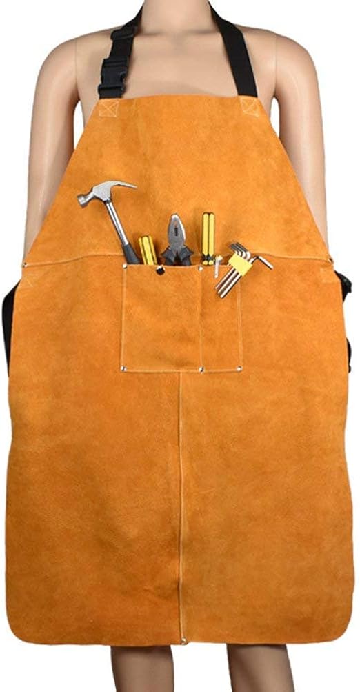 Leather Welding Apron Blacksmith Apron, Heavy Duty Flame