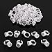 Tattoo Rings Cups Disposable Glue Holder Plastic Tattoo Ink Pigment Ring Adhesive Makeup Rings Palette For Eyelash Extension Nail Art Application Tools, 100 Pack