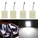 GLL Super White Energy-saving 5050 48-SMD LED Panel Dome Light Auto Car Interior Reading Plate Light Roof Ceiling Interior Wired Lamp +T10 BA9S Festoon Adapter-4PCS
