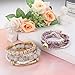 FINREZIO 5 Sets Bohemian Beaded Bracelets for Women Multilayer Stretch Stackable Bracelet Set Multicolor Jewelry