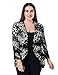 Chicwe Women's Plus Size Leopard Printed Casual Blazer Jacket - Waterfall Open Front Ivory 2XL