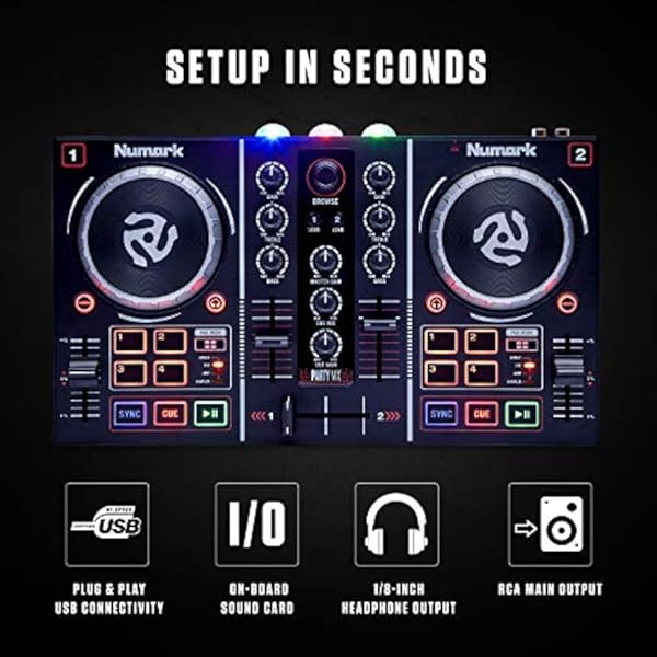 Controlador DJ Numark, modelo Party Mix para principiantes - Imagen 4