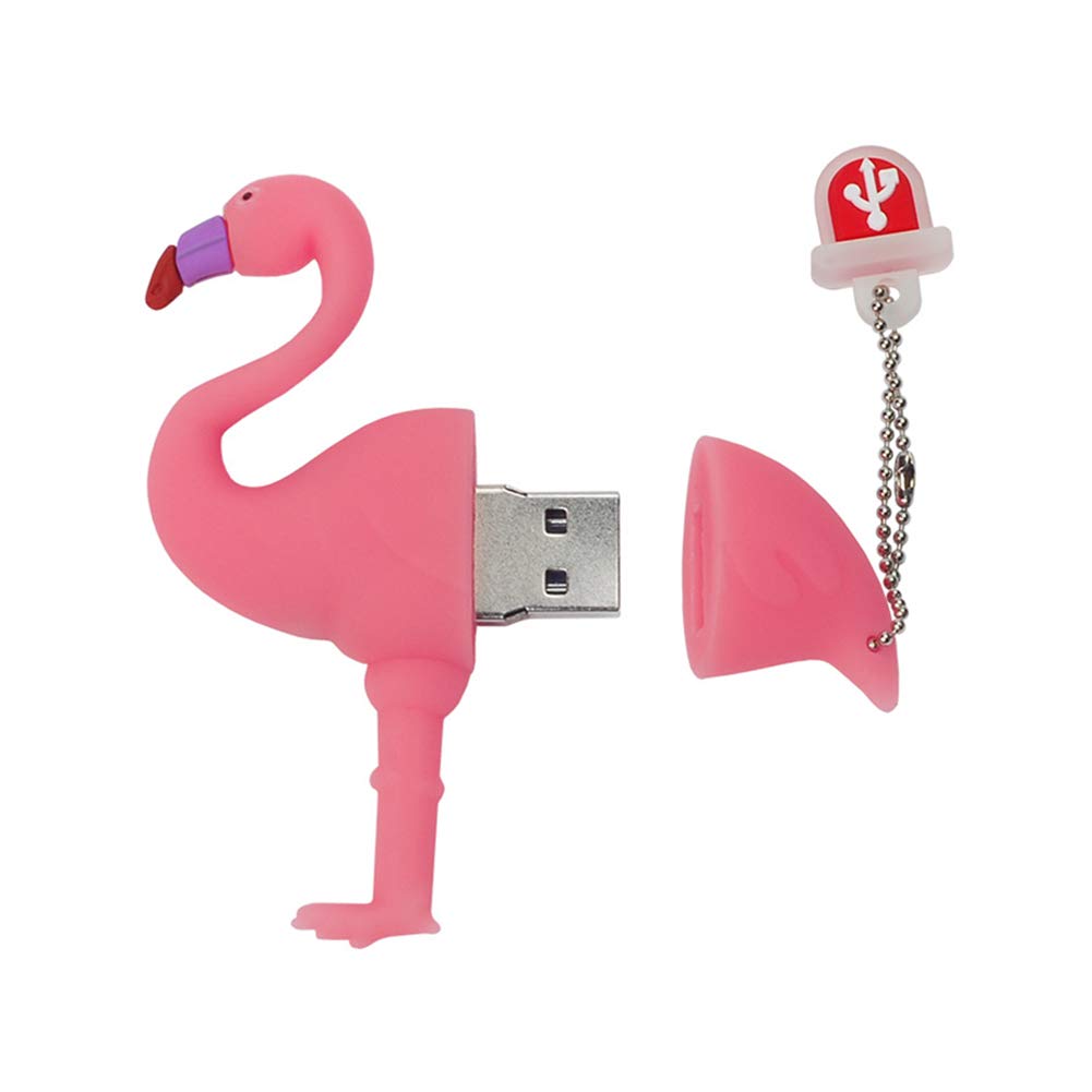 leizhan 16GB USB Flash Drive Flamingo Silicone Waterproof, Durable External Memory for Gifts