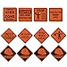 Blue Panda 16-Pack Under Construction Zone Sign Cutouts for Kids Birthday Party Supplies, Assorted, 12 x 12 Inches