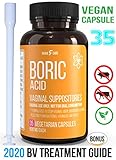 Fast Relief VEGAN Capsule Boric Acid Vaginal Suppositories 600Mg 25ct Bottle plus BONUS 2 Suppository Applicators