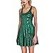 AISKLY Womens Mermaid Dress Plus Sleeveless Shiny Short Tank Pleated Party Print Skater Dresses