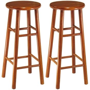 Amazon Winsome Wood Marta Assembled Round Bar Stool with PU